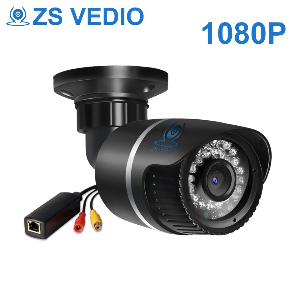 ZSVEDIO камеры наблюдения IP камера OnVif ip-камеры POE IP66 внешняя проводка 1080P HD 2MP черная 2