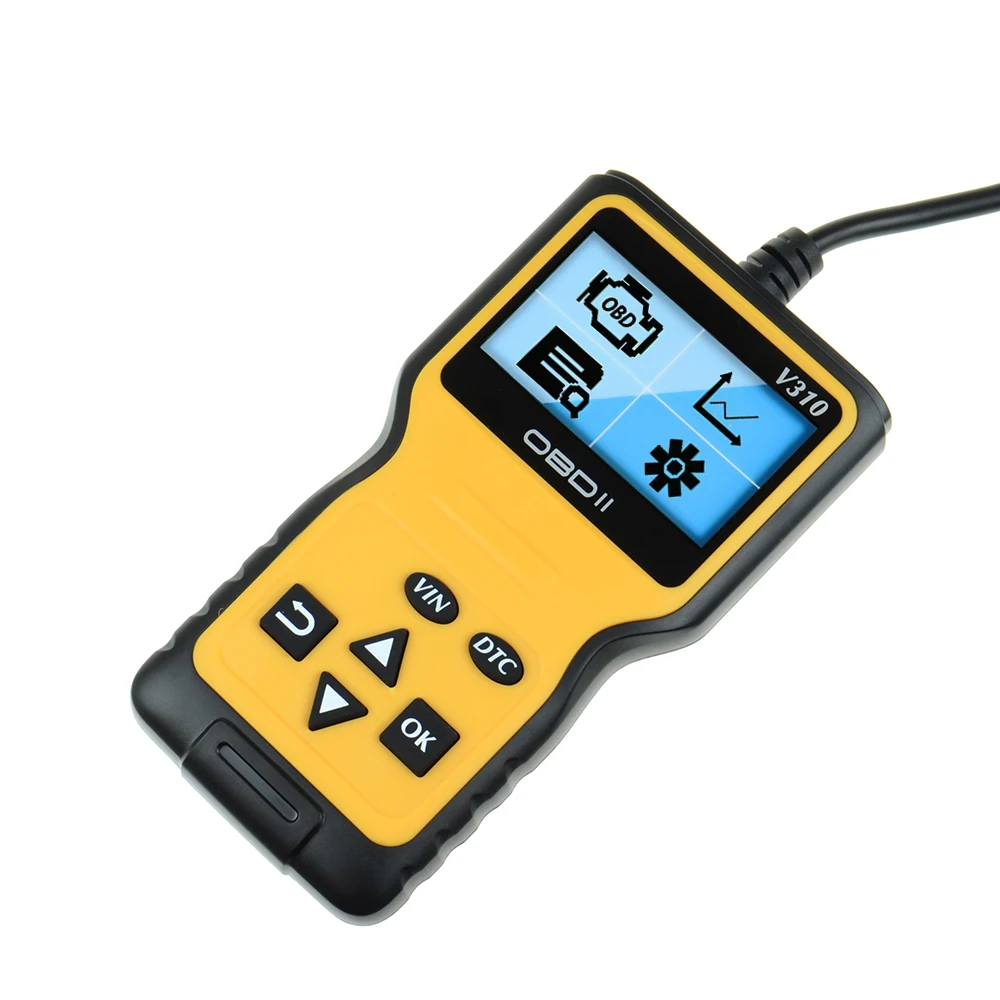 V310 OBDII EOBD Auto Code Reader 6 Languages Automobile Diagnostic Scanner For All OBD2 OBDII Protocols Cars LCD Display