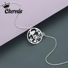 Chereda Cute Bird Tiny Chain Necklace Silver Round Hollow Mothers Pendant Wedding Party Gift Jewelry Chereda Cute Bird Tiny Chain Necklace Silver Round Hollow Mothers Pendant Wedding Party Gift Jewelry
