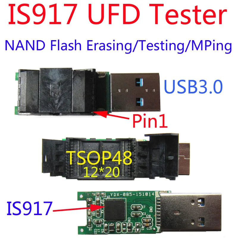 

IS917 NAND Flash Tester, flash test ,sorting ,erase, TSOP48 NAND Flash USB3.0 Test Stand