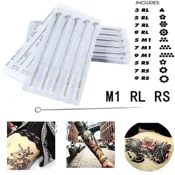 

Stainless Steel 50pcs Mixed Beauty Needles Tattoo Needles 10 Sizes Round Liner 3RL/5RL/7RL/9RL/5RS/7RS/9RS/5M1/7M1/9M1
