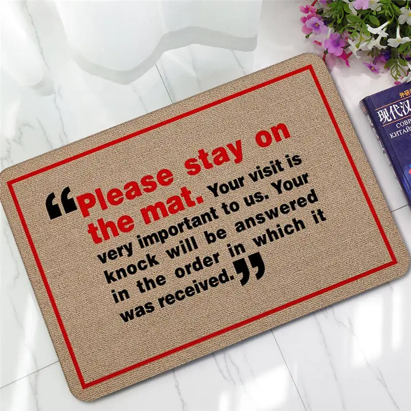 Anpassbare Kreative Englisch Fußmatten rutschfeste Polyester Badematte