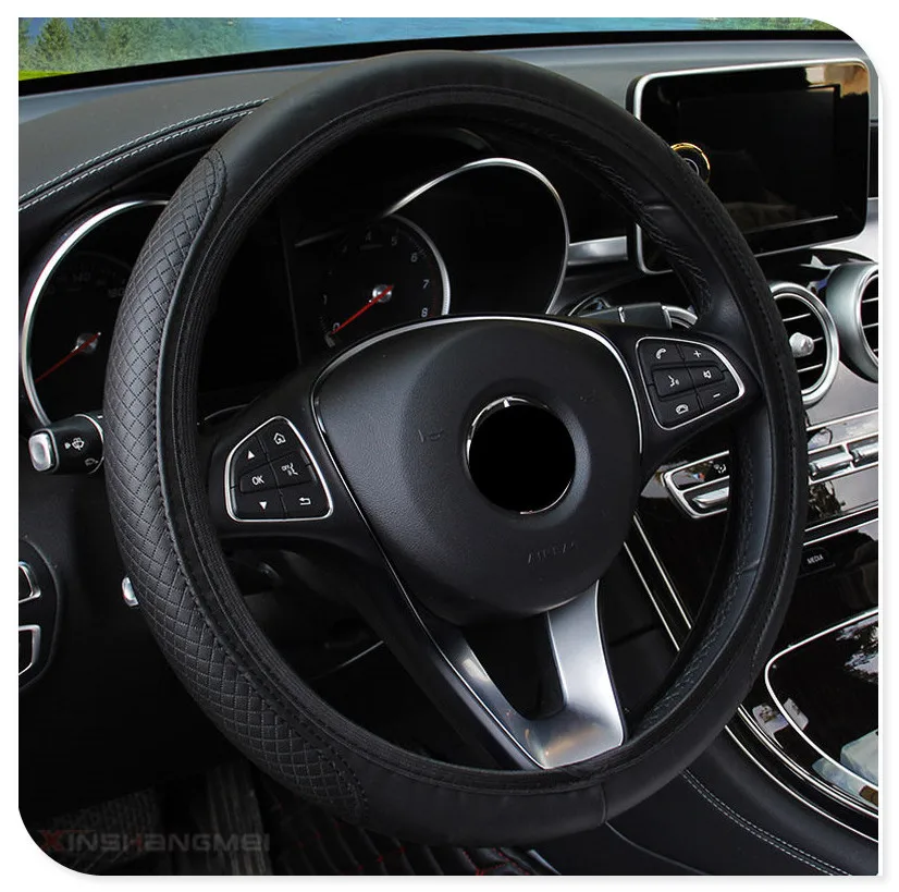 

car Steering wheel Artificial Leather Cover for KIA SOLARIS Verna IX25 IX35 IX45 Sonata 8 Any Cars Cadenza Telluride KOUP eco