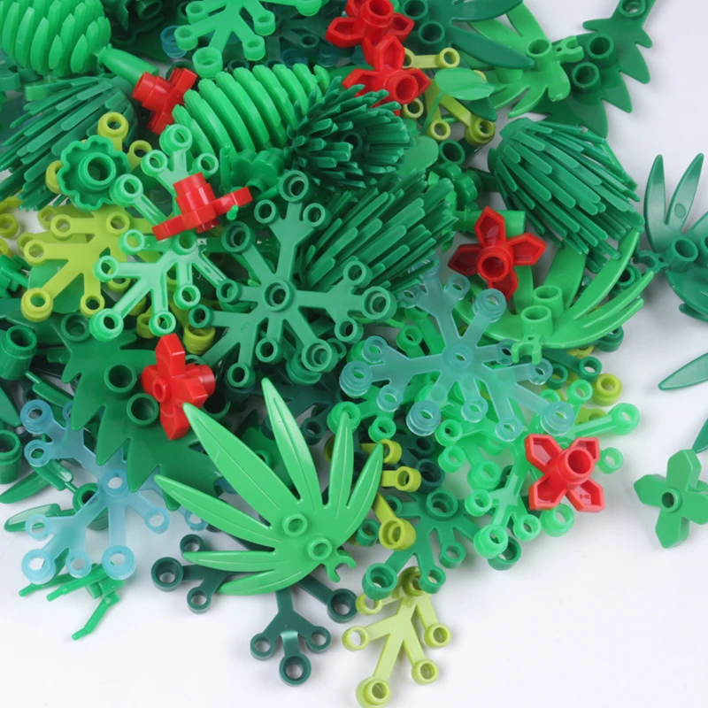 

City Building Blocks Moc Bricks Bush Flower Grass Tree Plants Blocks Compatible Legoe Friends Block for Children Kids Toys Gifts