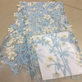

Prevailing 3D lace fabric Stylish Nigerian lace fabric with sequins of high quality for beautiful clothes A777-1