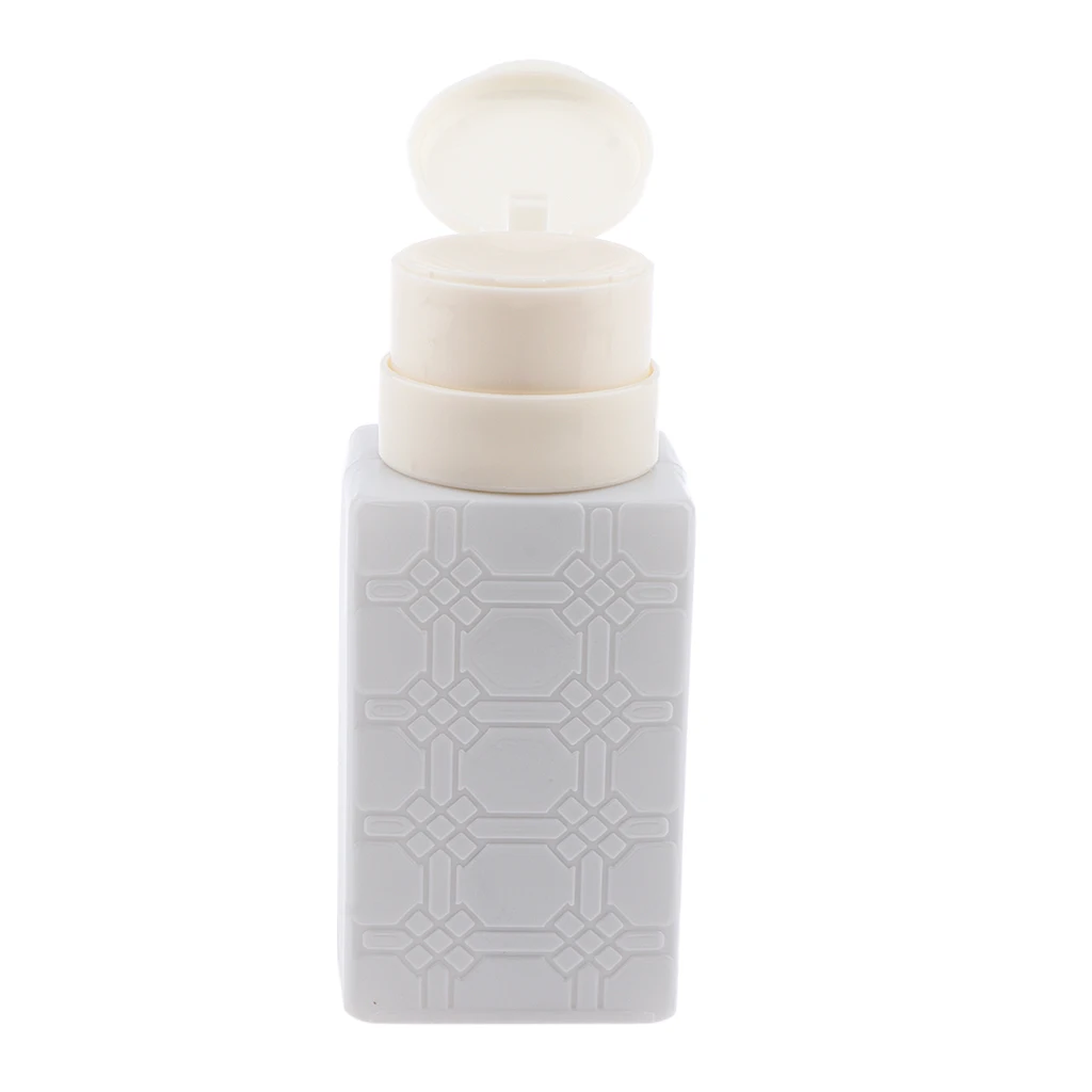 200ml Empty Pump Dispenser Nail Polish Liquid Alcohol Remover Cleaner Bottle,Portable & Convenient