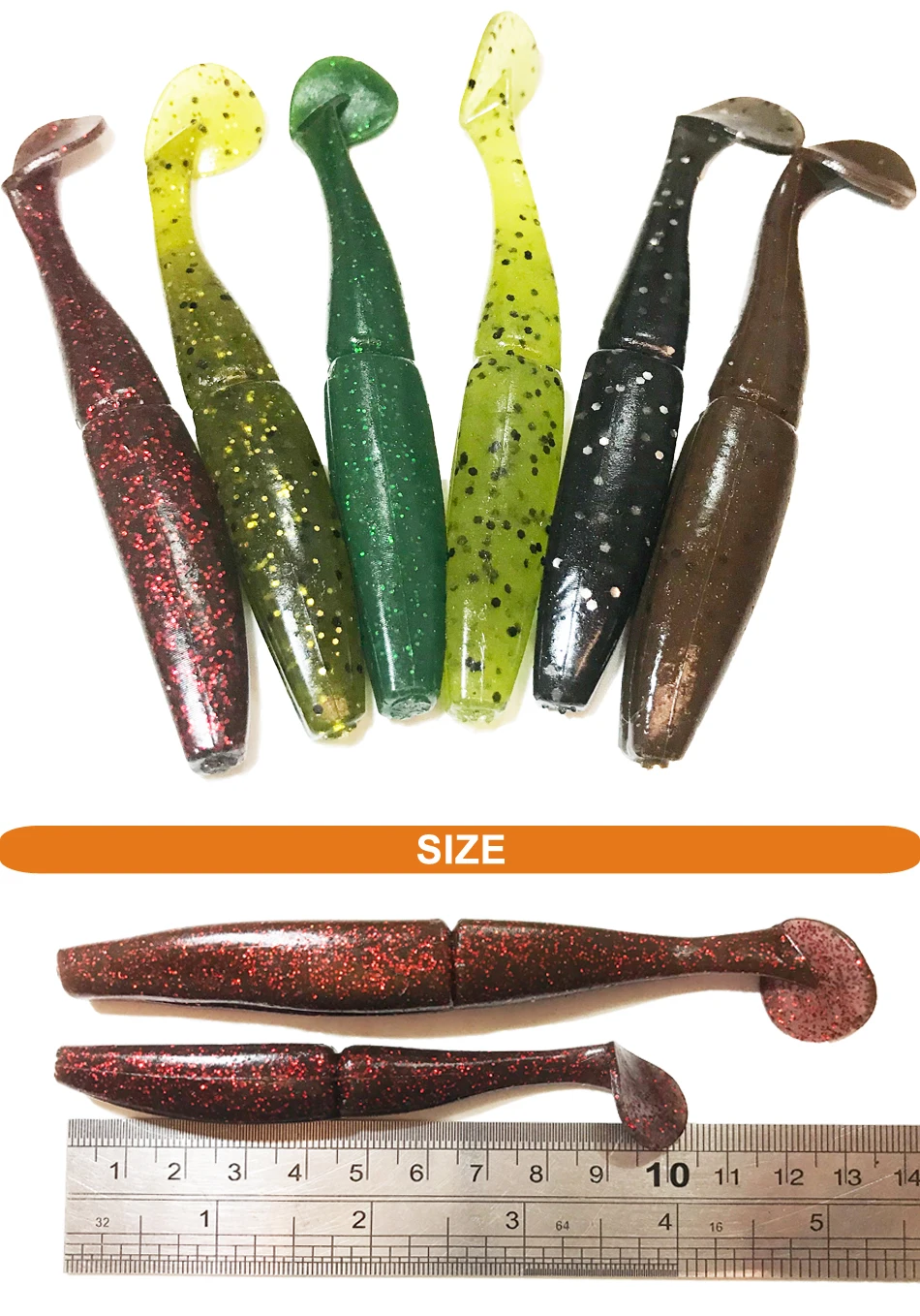 KASSYAA 2pcs Big Soft Salt Smell Lure Bait Paddle Tail Silicone Fishing Lure Lifelike Worm Rubber Swimbaits Lure Baits KXY086