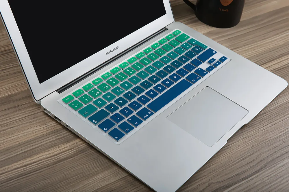 Радуга градиент евро испанский силиконовая клавиатура кожного покрова Наклейки для MacBook Air Pro 13 15 17 iMac 21.5 27 Беспроводной клавиатура