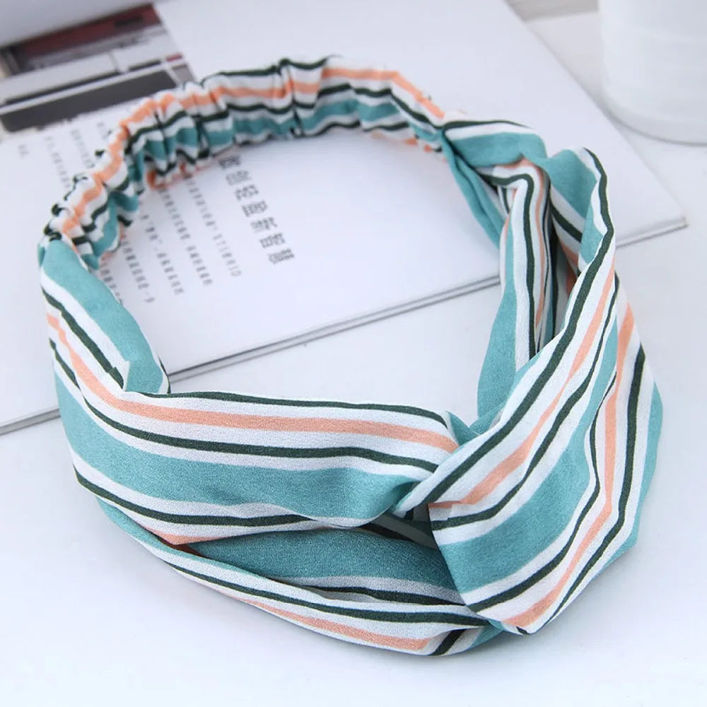 

2019 Hair Accessories Flower Elastic HeadBands for Women Female Cross Elastic Head Wrap Fashion Headwear