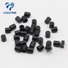100pcs/lot Black Plastic Cap Hat G62 for 6*6mm Tactile Push Button Switch Lid Cover Free Shipping