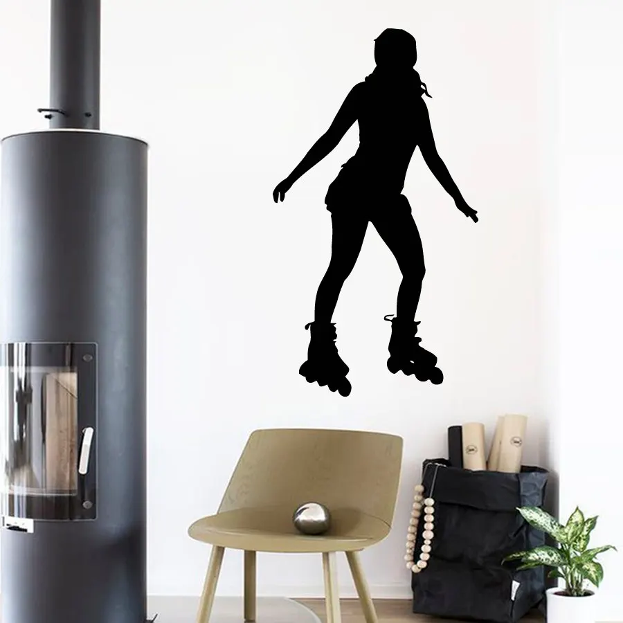 DSU Wall Decals Girl Roller Skater Skating Sport People Home Vinyl