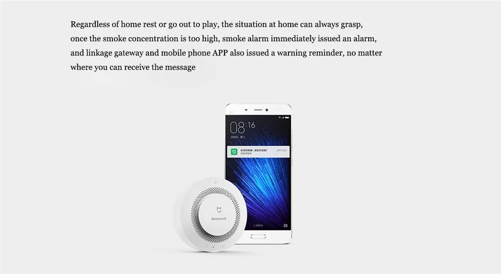 Xiaomi Mijia Honeywell умный детектор пожарной сигнализации фотоэлектрический датчик дыма дистанционное управление приложение Mihome работа с шлюзом