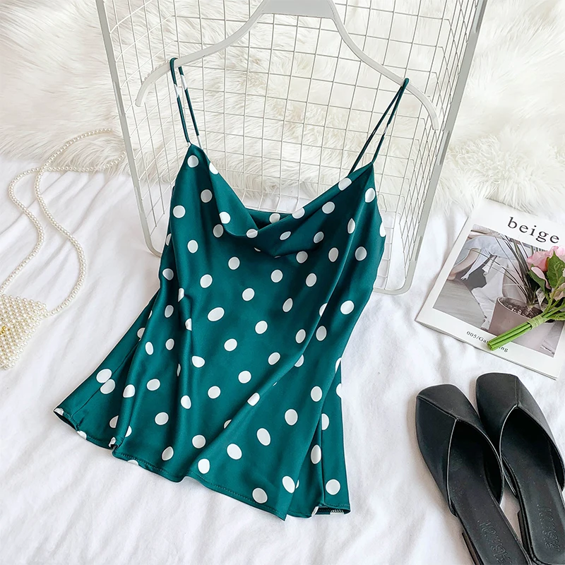

halter top tank camis Retro feeling sleeveless wild slim goddess temperament condole belt female summer 2019