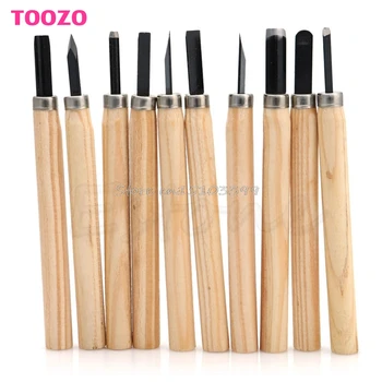 

New 10Pcs Set Hand Wood Carving Chisels Knife For Basic Woodcut Working DIY Tool Drop Ship