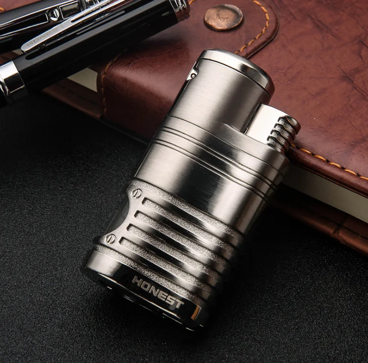 

Creative Metal Jet Butane Torch Turbo Cigarette Lighter Inflatble Luxury Gas Smoking Lighter Tobacco Flame Cigar Lighter LFB684