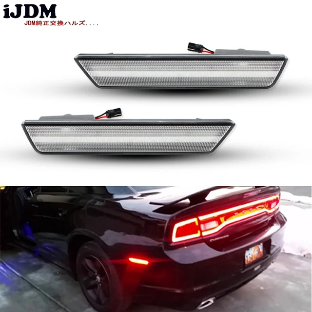 LED Front Side Marker Lights For 08-14 Dodge Challenger//11-14 Charger Auto New