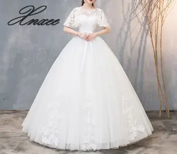 

2020 new white lace dress in the sleeves temperament elegant dress