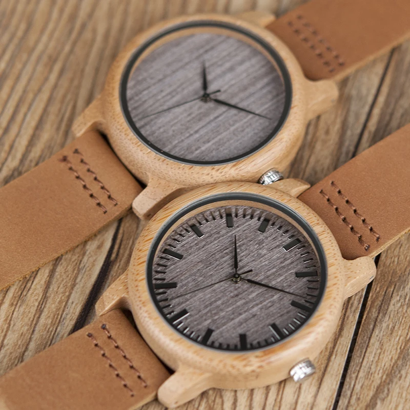 BOBO BIRD WA18L10 Vintage Lightweight Round Bamboo Wood Quartz Watches With Leather Bands for Women Men watches top brand design
