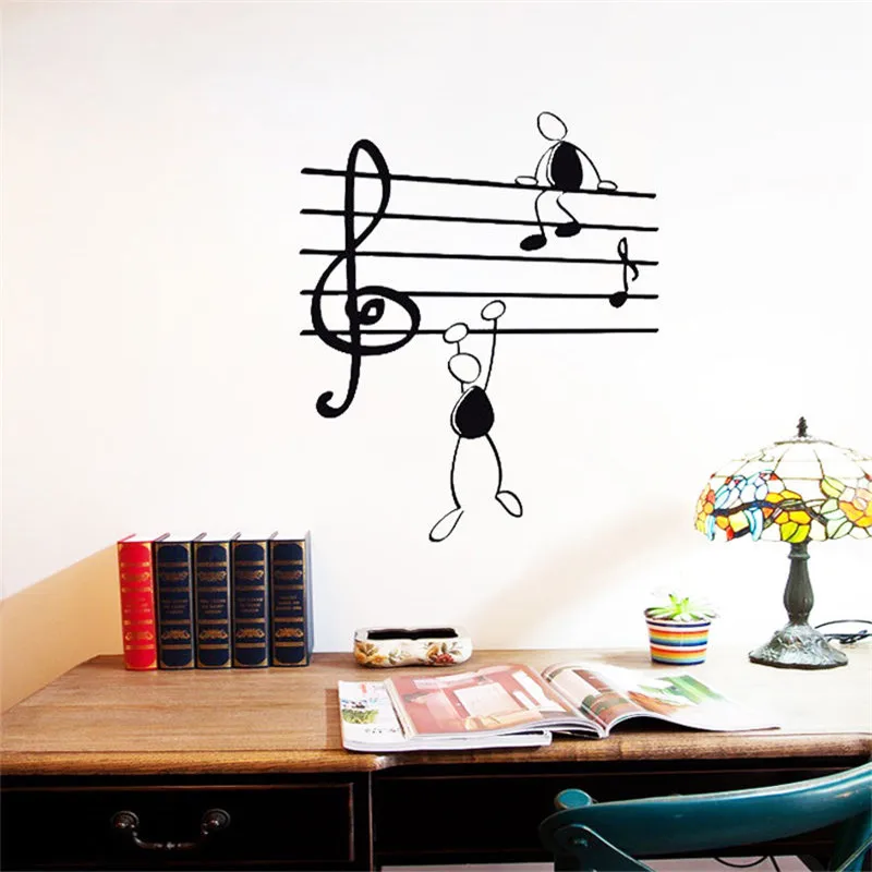 

Wall Sticker Music Notes Funny Guys for Living Room Vinyl Stickers Instrumen art