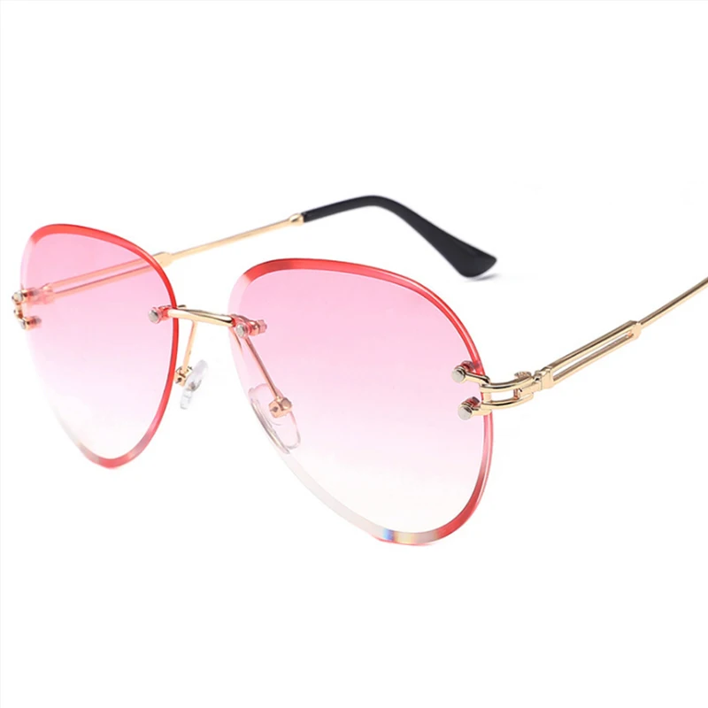 

SARA Rimless Sunglasses Women Brand Designer Eyewear UV400 Gradient Female Retro Sun Glasses Elegant Oculos De Sol