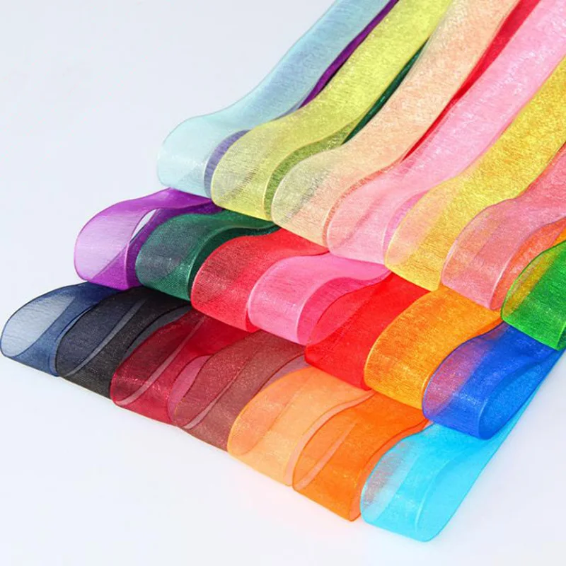 

(50 yards/roll) Organza Ribbon for Gift Wrapping Decoration Christmas Ribbons 9/12/15/19/25/38mm