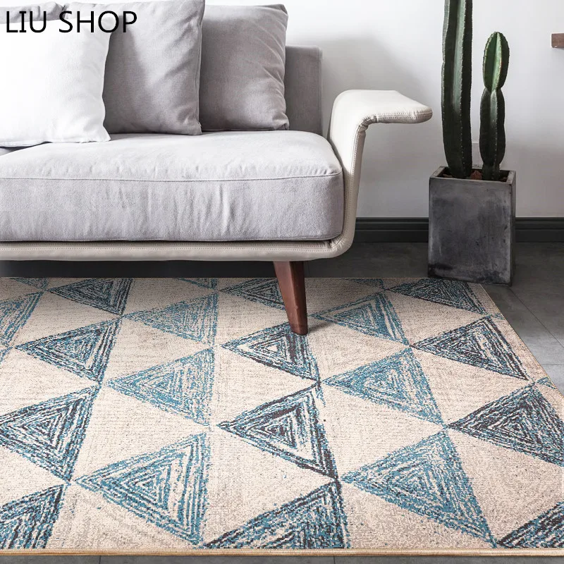 LIU скандинавский ковер с геометрическим рисунком, современный классический декоративный коврик для журнальный столик для гостиной, прикроватный коврик для спальни