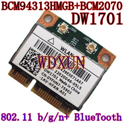 Broadcom BCM94313HMGB BCM2070 BCM4313 DW1701 YFHN7 Половина мини PCI Express BT беспроводной Bluetooth Беспроводной карты