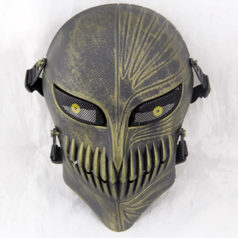 Смерти Ичиго Куросаки из Блич полный уход за кожей лица тактическая маска череп Косплей Хэллоуин Wargame военная армия страйкбол пейнтбол маски - Цвет: Bronze