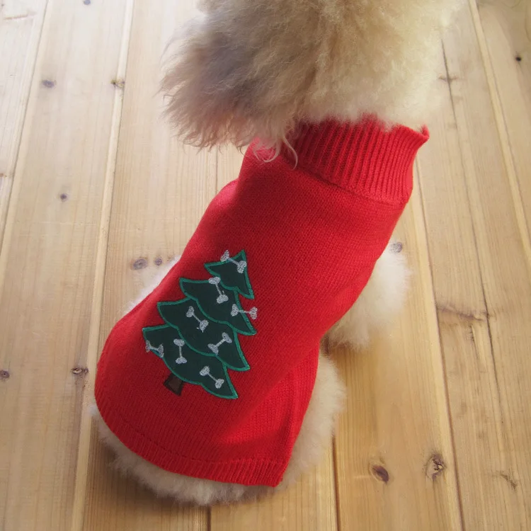 Милый теплый Рождественский свитер с изображением снеговика для собаки вязаная одежда теплая одежда для щенка чихуахуа Одежда для маленьких собак Одежда для кошечек куртка - Цвет: red snowman