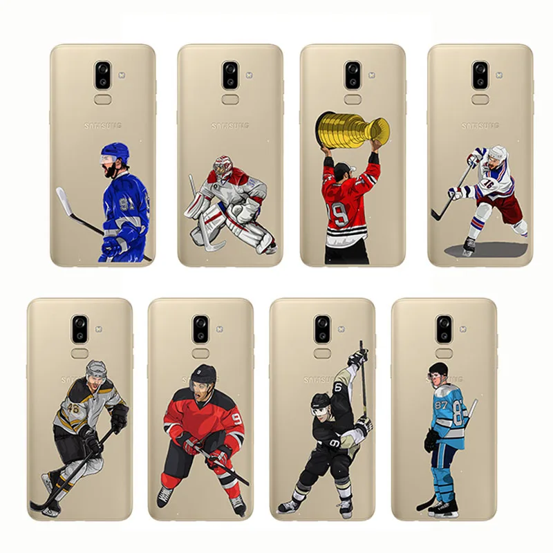

Sport Ice Hockey Sidney Crosby Cartoon Soft Silicon Phone Cases Cover Capinha Coque for Samsung J6 J7 Plus J6 J7 J8 2018 J3 J4