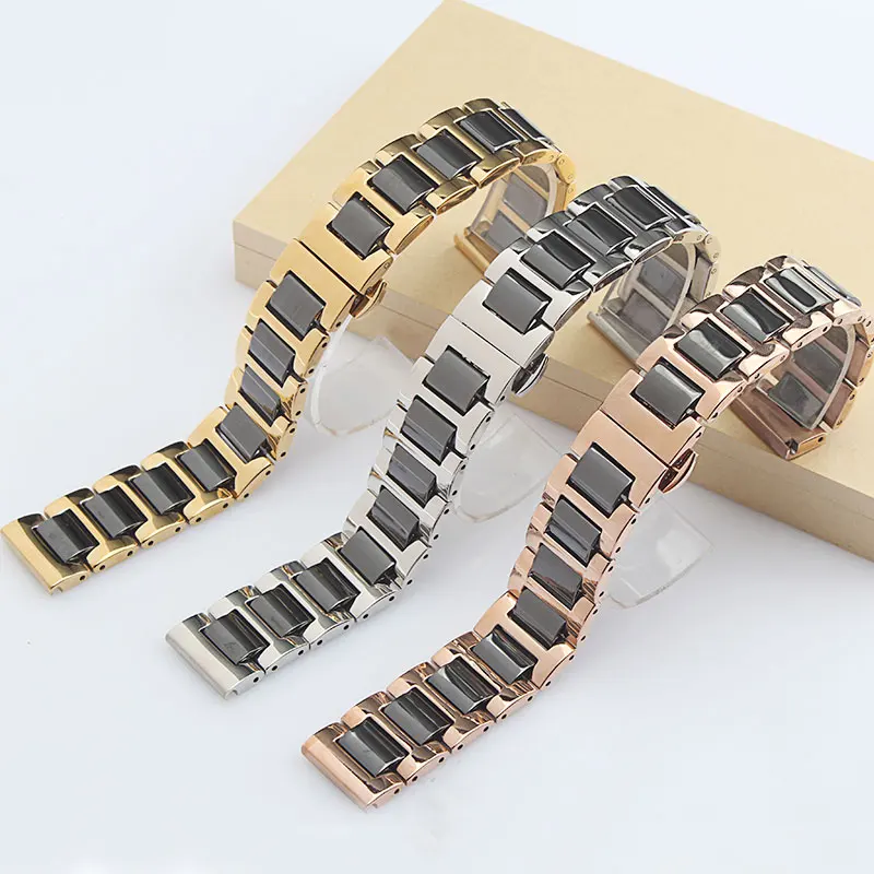 Керамика + Нержавеющая сталь ремешок для часов 20 22 мм samsung Galaxy huawei Tissot T050 T028 часы