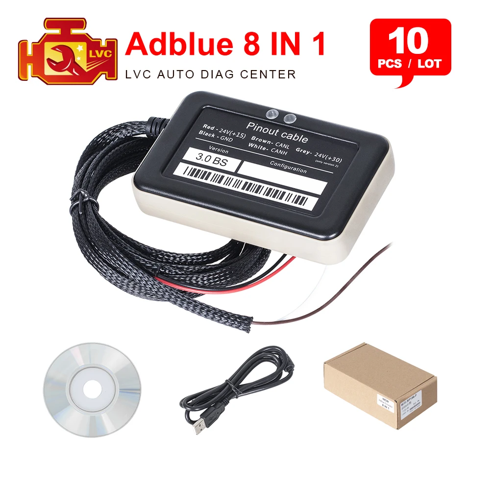 

10PCS/Lot Adblue Emulator 8 in 1 Truck adblue 8 in 1 with Programing Adapter Truck Adblue Emulator for man for volvo for Iveco