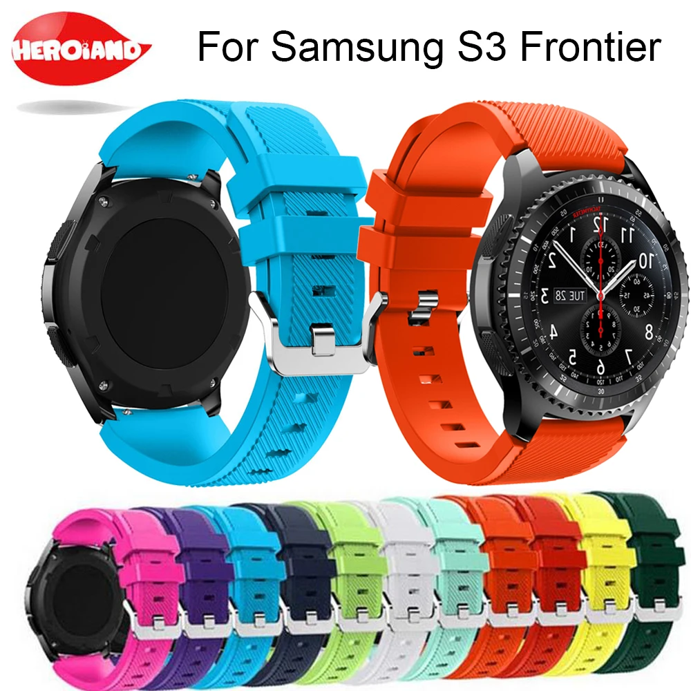 Ремешок мягкий силиконовый для мужских часов Gear S3 Frontier/Classic 22 мм|Смарт-аксессуары|