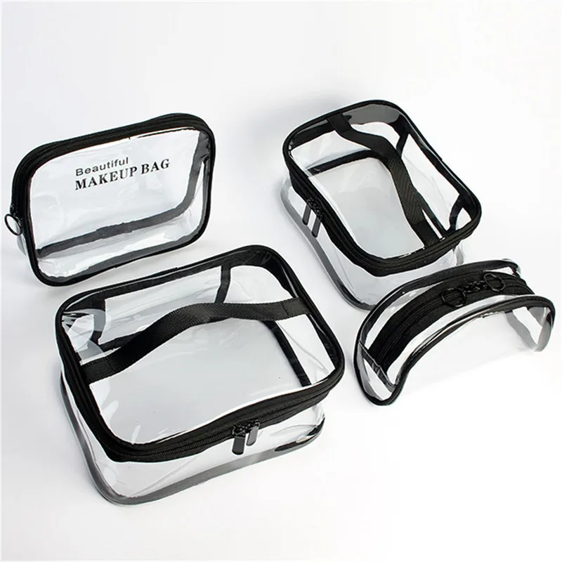 

Multifunctional Transparent Cosmetic Storage Bag Waterproof Clear Toiletry Organizer Dual Zipper Makeup Pouch