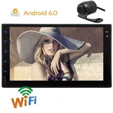 free camera+Car Stereo Double 2 Din In Dash Android 6.0 GPS Navigation Radio supports OBD2 WiFi 3G CAM-IN With a Back-Up Camera