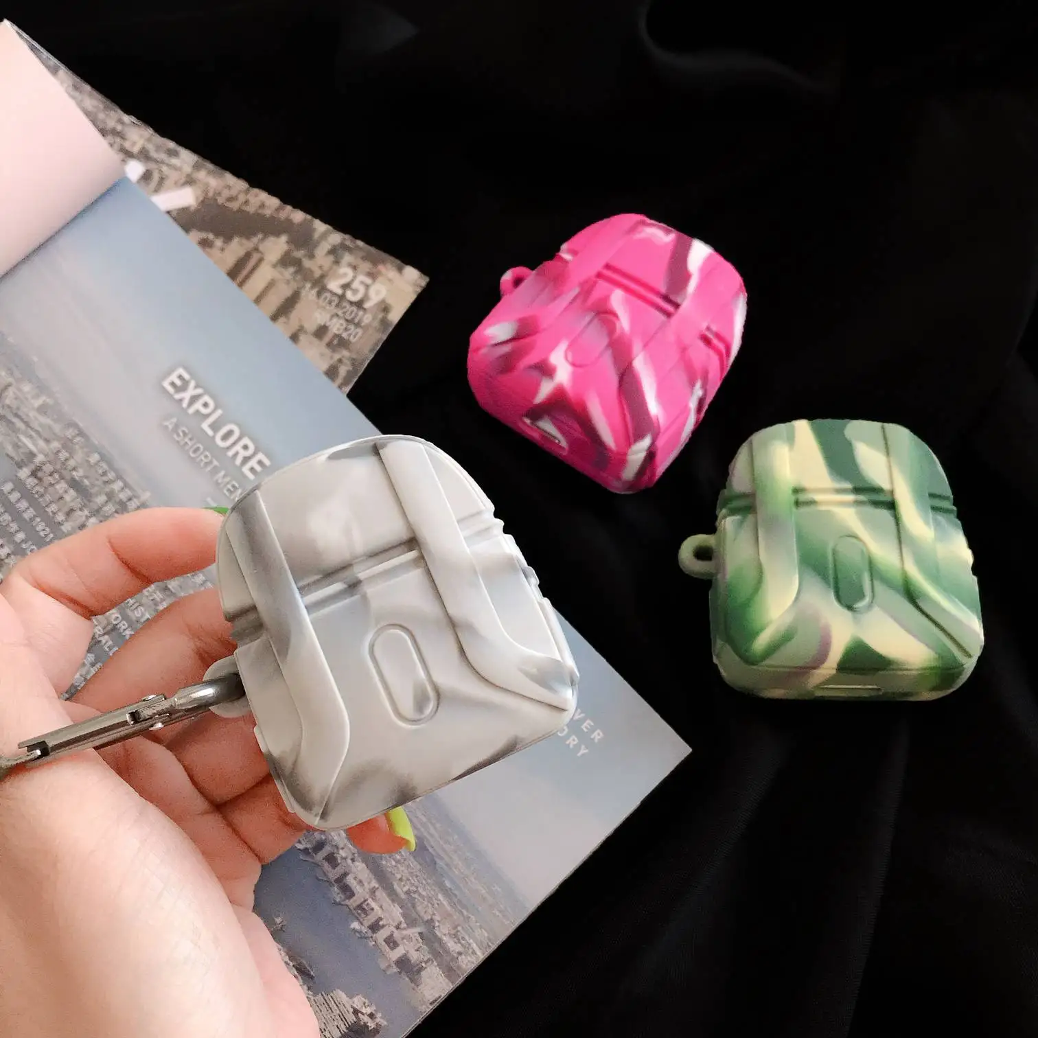 

For AirPods Case luxury Camouflage silicon armor Protective Cover For airpods bag wireless earphones Case For air pods 2 cover