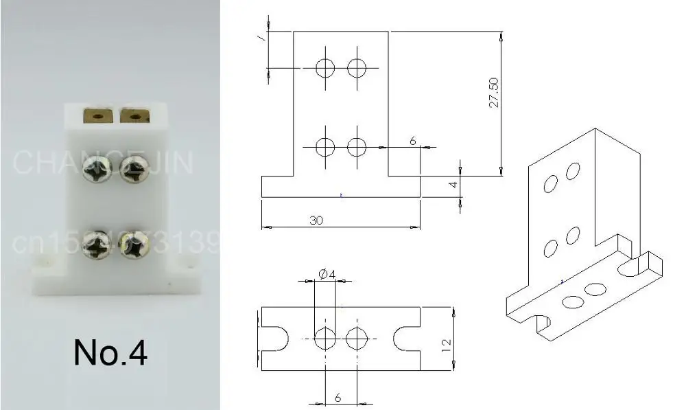 G6.35 GX6.35 керамический держатель лампы для галогенной вольфрамовой лампы № 6 № 4 Вертикальная База лампы используется для бестеневой лампы и т. Д - Цвет: No.4