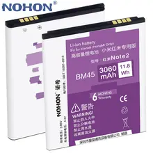 100% Original NOHON Li-ion Battery 3060mAh BM45 For Xiaomi RedMi Hongmi Note2 Red Rice Note 2 High Capacity Replacement Bateria