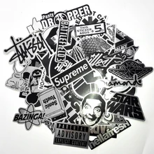 50Pcs/Lot Wire Drawing Style DIY Fashion Waterproof Sticker For Laptop Car Snowboard Skateboard Phone Bicycle Decal Toy Stickers