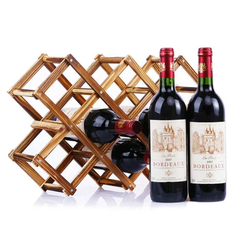 Wooden Red Wine Rack Decorative Shelves Holder Mount Bar Display