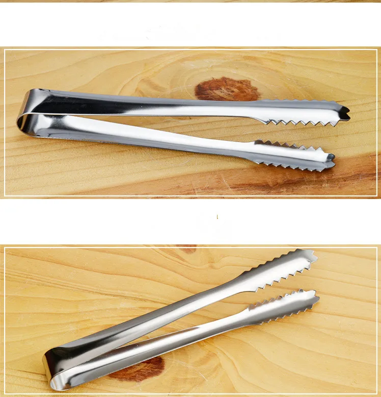 1PC High Quality Ice Tongs Tool Bar Kitchen Accessories Stainless Steel Barbecue BBQ Clip Bread Food Ice Clamp Gadgets LB 100