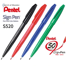 Ручка-карандаш из фетра с наконечником, ручка-карандаш, кончик из волокна, художественный маркер S520, ручка с пористыми мелкими точками, Ручная надпись, рисунок и письмо, 1 шт