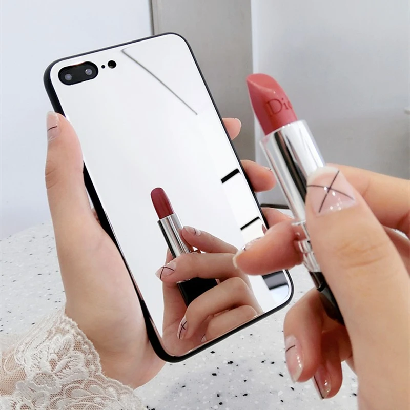 

Fashion Makeup Mirror Case For iPhone 11 Pro XS Max XR X Case Soft TPU Silicone Back Cover For iPhone 7 8 6 6S Plus Case Coque