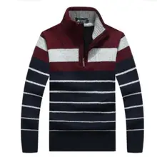 Зимний свитер наборы мужской черепаховой шеи Свободный Полосатый свитер человек с толстым вязаным свитером визуализировать мужская одежда