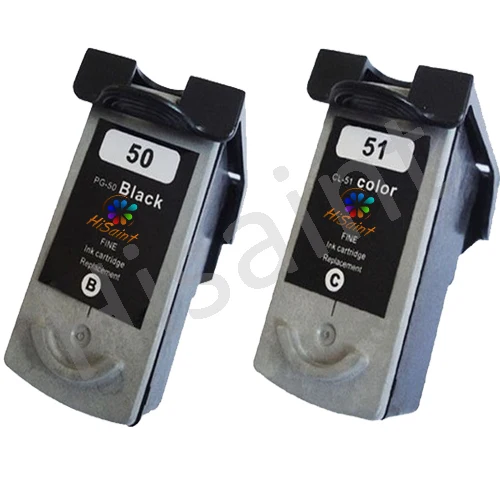 2 Piece 1 Set Black & Color t Ink Cartridge for Canon PG 50 CL 51 for Canon Pixma MP150 MP160