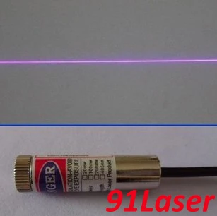 

405nm 150mW focusable violet laser module(Line) 12x45mm DC6V from91Laser