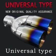 1x car Universal Doble CURVA tubo de Escape tubo de Escape Trasero Silenciador Fit, INSIGHT, CR-Z Automobile exhaust pip
