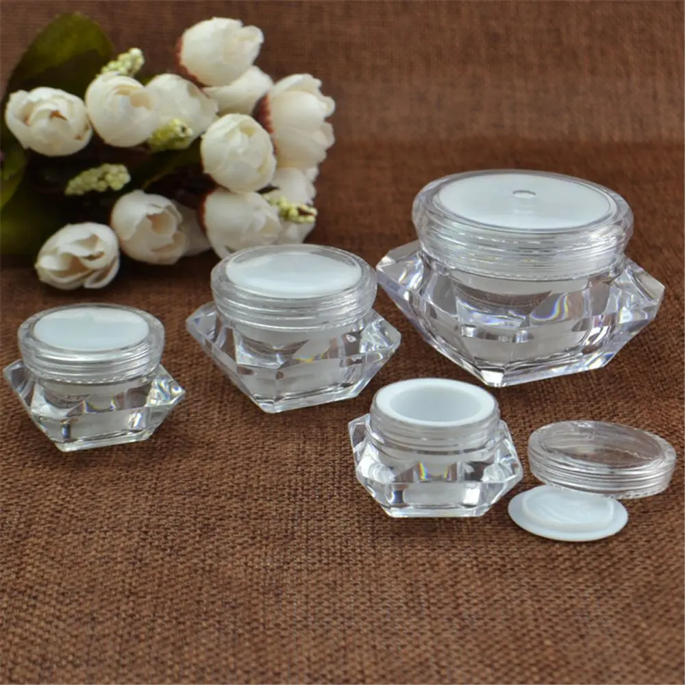 

5g 10g 15g Plastic Jar Clear Plastic Pot for Nail Art Glitters Mini Small Make Up Cream Cosmetic Container Dropshipping