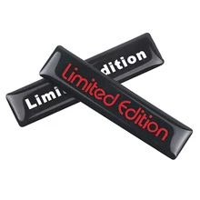 2Pcs 3D Black Limited Edition decoration Sticker Universal Car Auto Body Emblem Badge Sticker Decal Chrome Emblem Car Styling skull sward shape chrome car body sticker silver black red