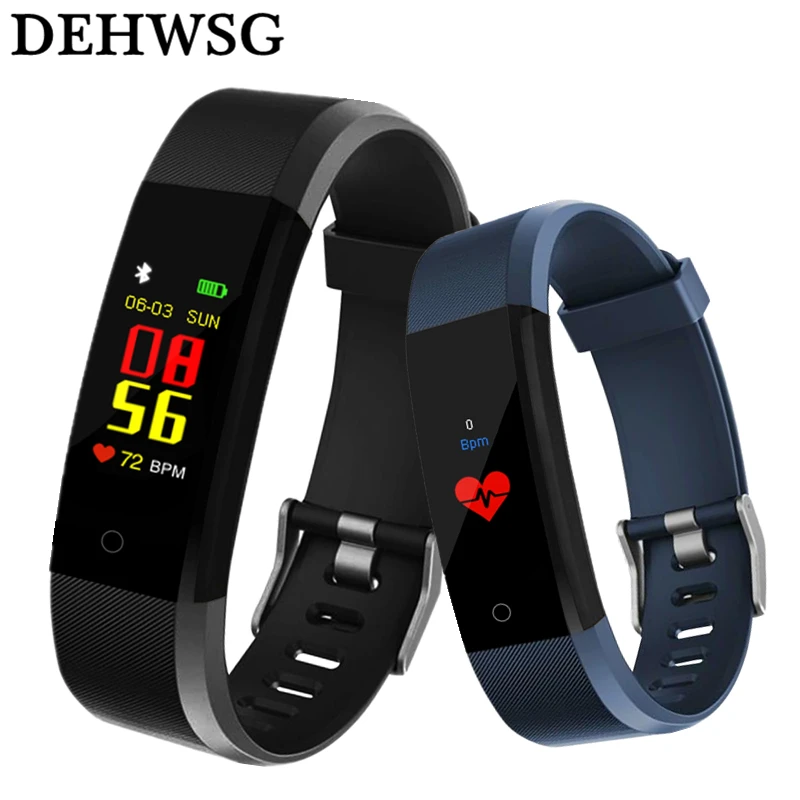

DEHWSG Smart Bracelet 115 PLUS Heart Rate Monitor Blood Pressure Monitor Waterproof Colorful Screen Vibrating Alarm Clock PK MI3